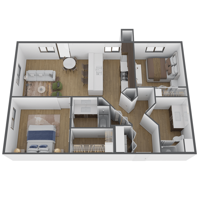 2x2 B 2307 floor plan